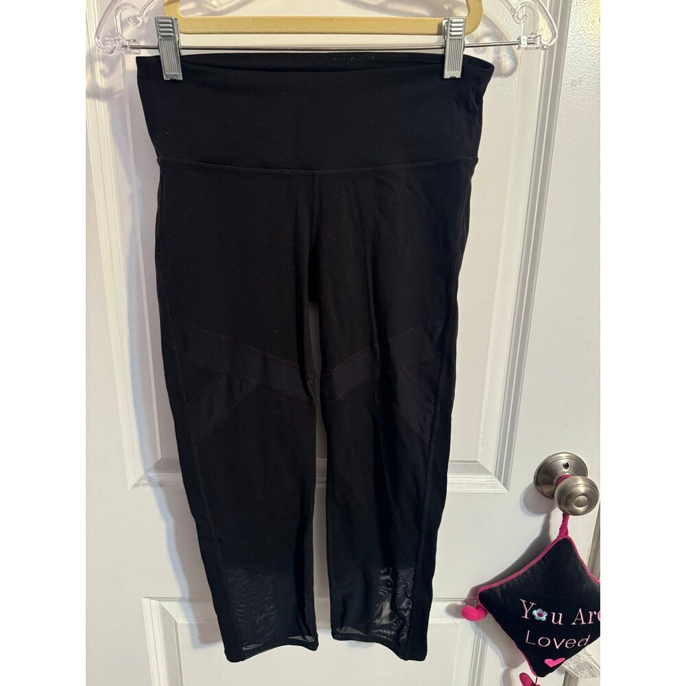 Athleta Black Crop Mesh Leggings - Small